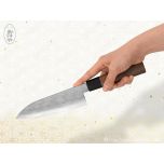 TR086 銀三 鎚目 三徳 ウォールナット柄