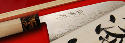 蒔絵『金鳳凰』青紙鋼カスミ仕上包丁　シリーズ